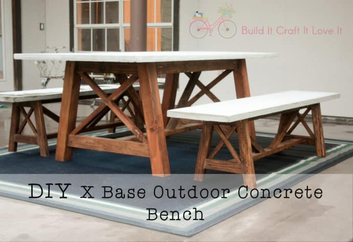 X Base Outdoor Concrete Bench